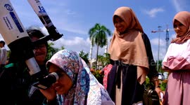 Rare 'ring of fire' solar eclipse over Indonesia