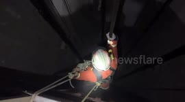 Chinese firefighters rescue worker who accidentally fell into elevator shaft