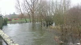 Heavy rain causes flooding in Salisbury, UK