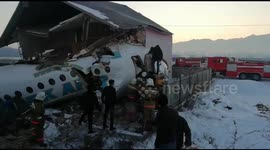 Shocking footage of Kazakstan plane crash with 12 confirmed dead