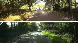 Learner stops on red and another car overtakes, then a bus can't fit