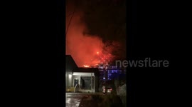 Blaze tears through construction site in Glasgow