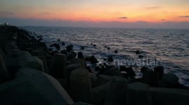 Beautiful Sunset In Ras El Bar Beach