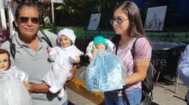 Holy innocent children have gathered in Antiguo Cuscatlan in El Salvador