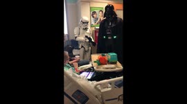 Darth Vader Enters and Visits Special Boy Ezra after 4th Brain Surgery in Hospital