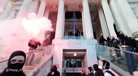 Protesters target Radisson Blu Hotel during protest in Nantes, France