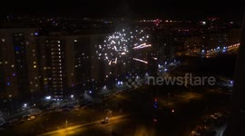 Russians celebrate New Year's Eve throughout the streets of St Petersburg