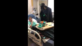 Darth Vader Visits Special Boy Ezra after 4th Brain Surgery in Hospital - Ezra asks Darth Vader to Birthday Party