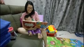 Baby can't stop laughing at the word 'Lion'