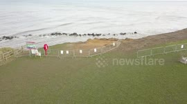 Drone footage shows coastline erosion on Norfolk coast