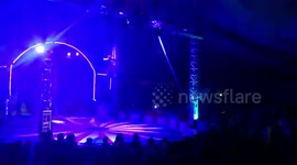 Chinese Actor Perform Dangerous Swing Moves In Hanged Robe Show