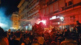 Street closed and turned into a nightclub to party the new year