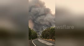 Large plumes of smoke envelop landscape in New South Wales controlled fire