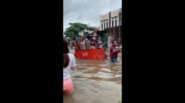 Tangerang's streets in Indonesia submerged with floodwaters as death toll reaches 43