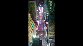 Epic timelapse shows huge crowds leaving Times Square after New Year's Eve celebrations