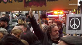 Anti-war marchers rally in New York to denounce Iran escalation