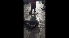 Eclectic buskers on Shop Street in Galway Ireland.