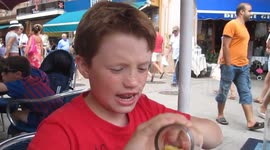 A hilarious 10 year olds reaction to eating a raw lemon!