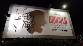 Incredible 3D advert for 'Dracula' television series on display in London