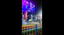 Terrifying moment revellers are flung from Philippines fairground ride when mechanical arm breaks