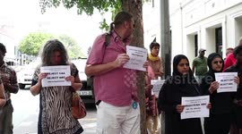 Protests against CAA laws outside Indian Consulate in Cape Town