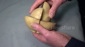 UK puzzle expert transforms potato into functioning Rubik's Cube