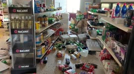 Store damaged by the 5.8-magnitude quake