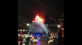 Popular venue in Camden Town, London, Koko, in flames