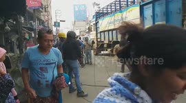 Electricity has been torn down in the streets of Barasat chapadali more