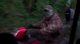 Terrifying footage documents hostility shown to fox hunt saboteurs as they were chased by 'thugs' on quad bikes