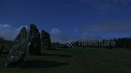 Watch timelapse video of the planet Venus setting over ancient stone circle in Northern Ireland