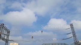 Witness the extreme duties of high-voltage power line electric workers in Vietnam