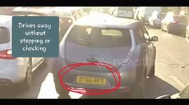 Cyclist collided with a car. Vehicle that caused it ( DT66 RFO )drives off without stopping.
