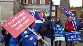 Pro-European campaigners gather in Westminster as EU's Ursula von der Leyen warns over trade deal