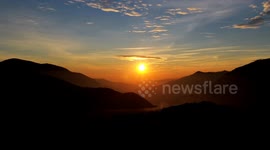 Sunset behind the mountains