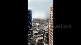 Fast moving snow squall in Philadelphia