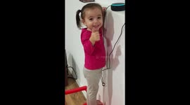 Two-year-old is determined to get Alexa to play her favourite song