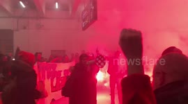 Further footage: Chaotic scenes at Gare du Nord, Paris as protests against pension reform enter 36th day