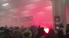 Protesters take over Gare du Nord station in Paris
