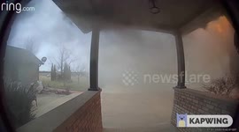 House Fire As Seen From Ring Doorbell Camera Before and After Fire Department Arrives