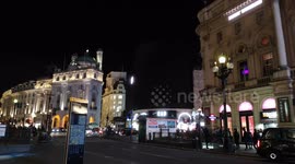 Piccadilly Circus Advertising Display In Central London Breaks Down Displaying A Computer Error Message