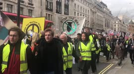 Anti-war protesters march through central London