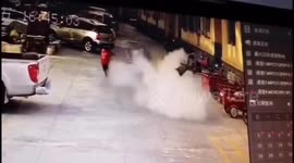 Manhole explosion in China sends boy flying into air after he throws firecracker inside