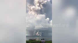 Philippines' Taal volcano sends huge cloud of ash into the sky