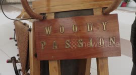 Indian man builds wooden Harley Davidson replica named 'Woody Passion'