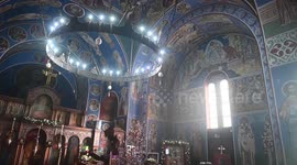 Stunning footage shows UK's first purpose-built Serbian Orthodox church during New Year celebrations