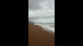 Incoming - Storm Brendan - View Of The Sea From Hove Seafront - Towards Brighton and Shoreham