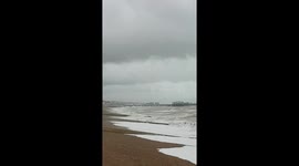 Incoming - Storm Brendan - View Of The Sea From Hove Seafront - Towards Brighton and Shoreham