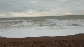 Incoming - Storm Brendan - View Of The Sea From Hove Seafront - Towards Brighton and Shoreham