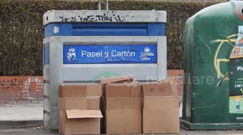 Paper recycle containers with cardboard outside